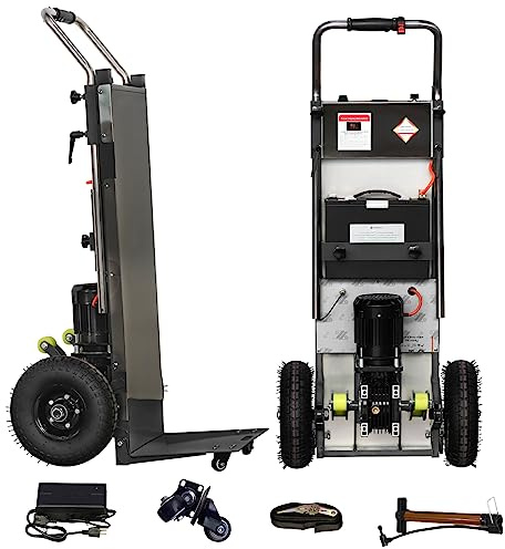 ROOMEDAL Electric Stair Climbing Hand Trucks Dolly Cart for Moving, 880lb Capacity Heavy Duty, with Folding Handle & Solid Wheel & Brakes