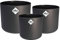 elho B.for Soft Rund - Blumentopf für Innen - 100% Recycelter Kunststoff - 3er Set - Ø 14, 16, 18 cm - Schwarz/Anthrazit