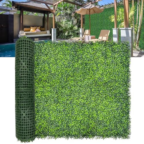 DOPGIB Paneles en rollo de boj artificial, 140 x 40 pulgadas (39.2 pies cuadrados) anti rayos UV, hojas de hiedra sintética, pared de césped para patio, balcón, privacidad, jardín, telón de fondo de