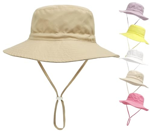 QIYIENDIAN Chapeau de Soleil pour bébé Chapeau de Plage à Large Bord pour bébé, Toddler et Enfants UPF 50+