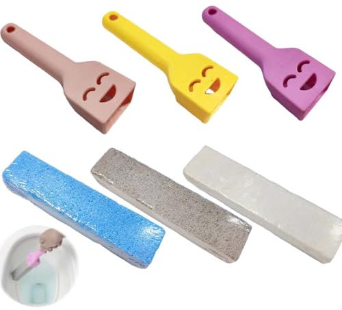 SULIUDAJI 3 Pezzi Pietra Pomice Per Wc Con Maniglie - Per Pulizia Di Wc, Barbecue, Cucina, Bagno