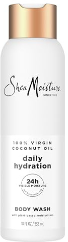 SheaMoisture Virgin Coconut Oil Body Wash Nourish and Replenish Skin Daily Hydrating body wash for 24H Visible Moisture for Healthy, Glowing Skin 18 oz