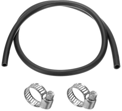 M METERXITY Tuyaux d'huile lubrifiante (3/16) 8 mm ID x (1/2) 12 mm OD 10 m Tuyau en caoutchouc W 2 colliers de serrage pour irrigation/petit équipement/extérieur/jardin [Noir]