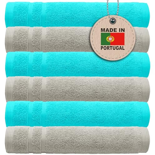 Lashuma Waschlappen Baby Baumwolle 30x30 cm, kleines Handtuch Set Türkis - Beige