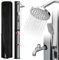 Vkechh 60L Solardusche | Einstellbar Regenduschkopf | Wasserhahn | handbrause | Max. 60℃ | Ohne Stromanschluss | Mit Schutzhaube-Ablassschraube | Schwarz/Silber