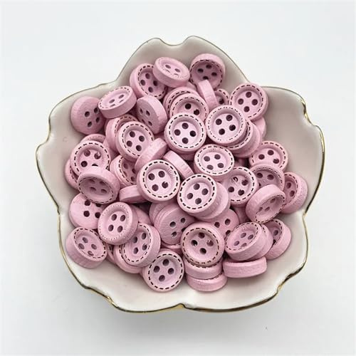 Knappar,Knappar 50st 10mm 4hål Mini Färg Barnknappar Trä Knappar Kläder Bröllopsdekoration Sömnadstillbehör Sömnadsknappar(61)(9)