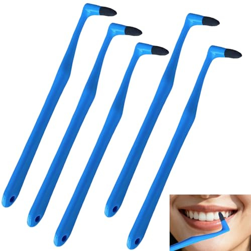 5 PCS Teeth Stain Eraser Kit, Tooth Tartar Remover Tool, Teeth Cleaning Kit, Tartar Cleaning and Plaque Remover for Whitening Dental Care, for Removing Stains from Coffee, Tea (Blue)