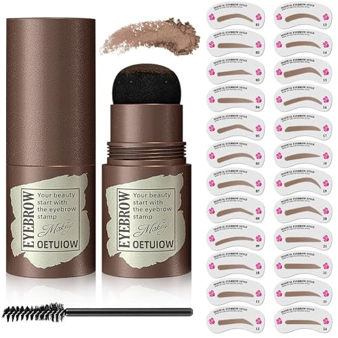 LuminaVerde Plantilla para Cejas, 24 Plantillas de Cejas y Kit de Gel para Cejas para Damas