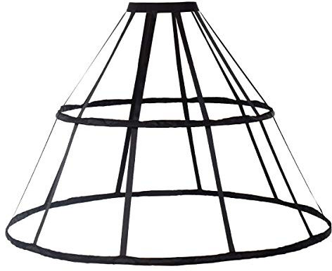 2 Ringe Pannier Petticoat für Damen, viktorianisch, Bustle, Käfig, Ringe, Rock, Käfig, Unterrock für Damen, schwarz, One size