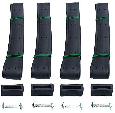 Sanmum Cravate de Jardin, Tuteur Plante, Heavy Duty en Caoutchouc Souple Attaches réglable Jardin Arbre Liens pour Aider à Soutenir Les Plantes Vignes Jardinage (4pcs 60x2.4cm with Hole)