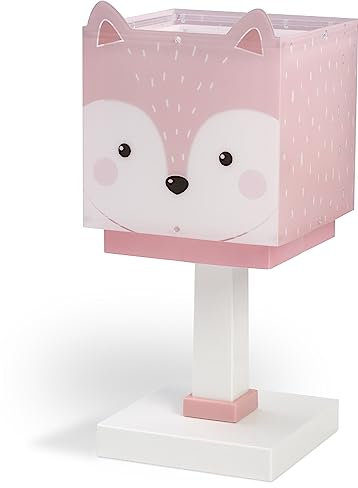 Dalber Kinder Tischlampe Nachttischlampe kinderzimmer Little Fox Fuchs Tiere Rose, 64581, E14