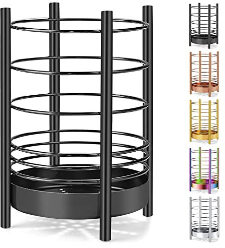 HOMQUEN Schwarzer Küchenutensilienhalter für Küchentheke, Edelstahl-Utensilienkrüge, Schwarze Titanbeschichtung Utensilien-Aufbewahrungs-Caddy-Organizer, Kochutensilien-Halter (Schwarz/7,4''x5,2'')