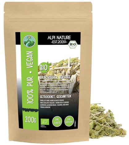 Alpi Nature Griechischer Bergtee BIO 200g, geschnittene Blumenstiele, Bergkräuter Tee lose, Sideritis
