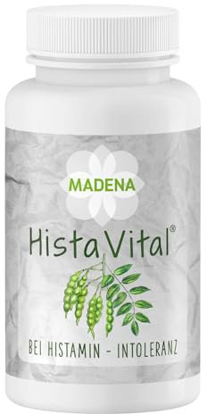 MADENA HistaVital, Nährstoffkomplex bei Histaminintoleranz mit Quercetin 500mg pro Tag, Vitamin C (gepuffert) & 10 weitere Mikronährstoffe, DAO Enzym Support 100 Kapseln