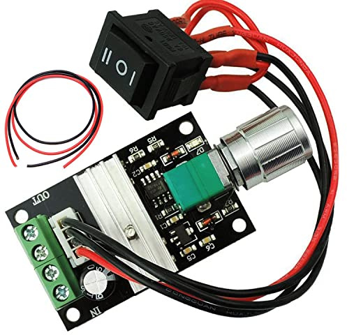 RUNCCI-YUN 6V 12V 24V 3A DC Motor Speed Control Controller,Controlador de Velocidad del Motor PWM de Control del Motor deVelocidadAjustable Interruptor Reversible Regulador