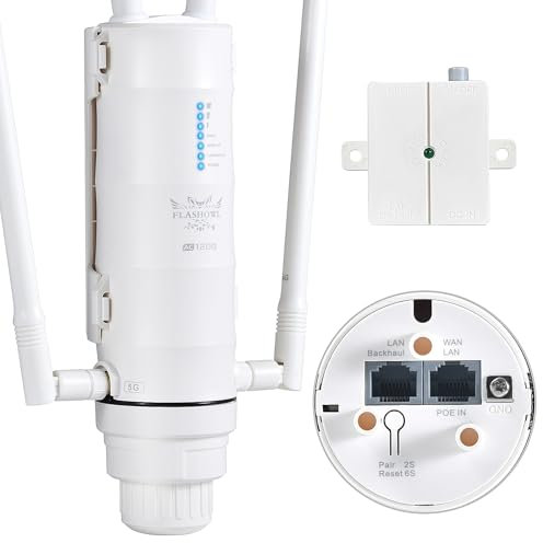 FLASHOWL WLAN Aussenantenne, Wasserdicht 1200mbps Outdoor WiFi Access Point, WiFi-Repeater für den Außenbereich, Dualband Freien WLAN Verstärker, Garten Wi-Fi-Signalverstärker Wetterfester Antenne