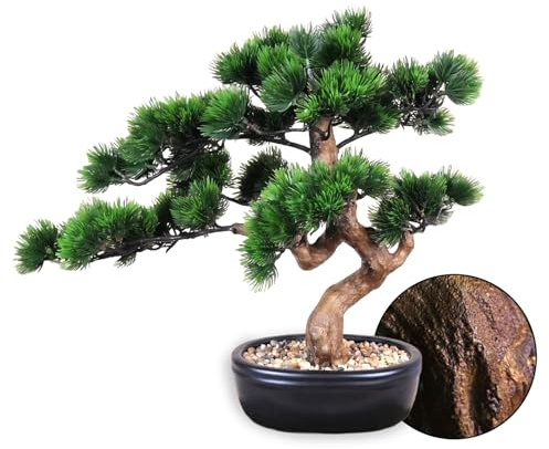 Permaplants konstgjort bonsaiträd 40 cm hög med realistiskt trä och keramisk kruka falska växter enbär tall zen fuskväxter för hem sovrum japansk dekor