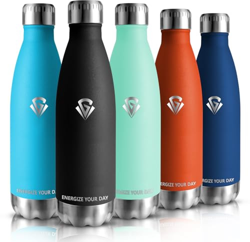 HoneyHolly Borraccia Termica, 18/8 Acciaio Inox Bottiglia Termica - 350ML/500ML/750/1000ML - Senza BPA Borraccia Palestra, Isolato Sottovuoto, Antigoccia, Bottiglia Acqua Termos per Bambini, Scuola