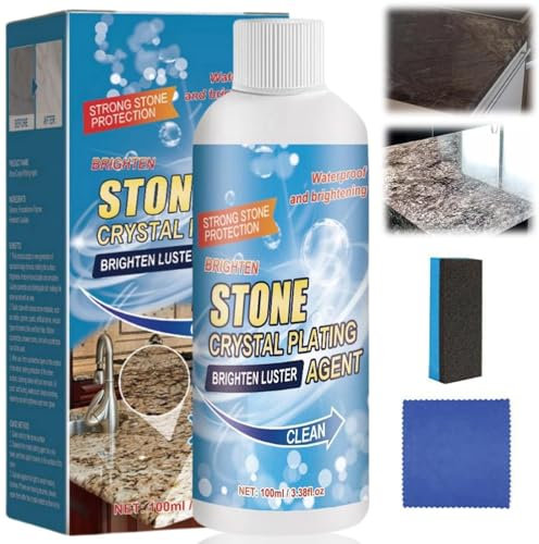 Detergente per Smacchiatore di Pietre,Stone Stain Remover Cleaner,Agente Lucidante per Pietre,Riparazione di Graffi Sul Agente,Detergente per Macchie di Olio per Marmo da Cucina,100 ML