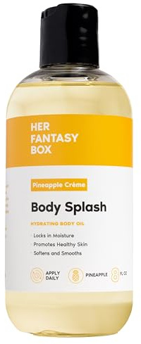 Her Fantasy Box | Body Splash Hydrating Body Oil (Pineapple Creme) - Moisturizing, Non-Greasy Formula for Soft, Smooth Skin - All-Natural, Lightweight & Nourishing