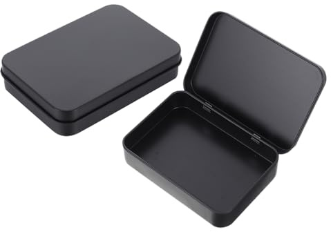 IMIKEYA Boîte De Rangement Pour Cartes À Jouer En Métal Rectangulaire 2 Pièces Étui De Rangement Carte a Jouer Organisateur Compact Et Portable Pour Cartes De Jeu Et Petits Objets