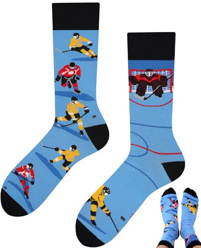 TODO Lustige Eishockey Socken Damen und Kinder, Socken motiv Hockey Damen Eishockey Junge Geschenk Hockey 35-38