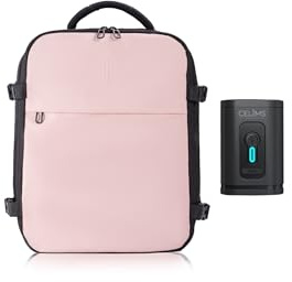 CELIMS - Sac A Dos Voyage Cabine Avion 40x30x20 | Bagage à Bagage a Main 40x30x20 | 24L | Imperméable | avec Pompe sous Vide | Polyester Léger pour Ryanair, Easyjet, Volotea | Sac À Dos Voyage | Rose