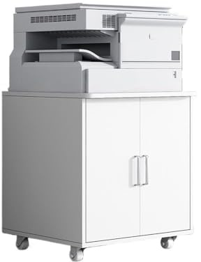 GLigeT Home Printer Cabinet Rounded Corner Mobile Base Storage Office Small File Information(White)