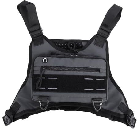 Luocute Sac de Poitrine de Sport, Gilet de Course Léger Imperméable avec Sangles Réglables et Matériau Réfléchissant pour écouteurs de Banque d'alimentation de Téléphone Activités de (Gray)