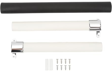 plplaaoo Manija de barra transversal para puerta con pantalla para RV, longitud ajustable, ABS de 21,5 a 32 pulgadas, para remolques de viaje, vehículos de acampada, color negro