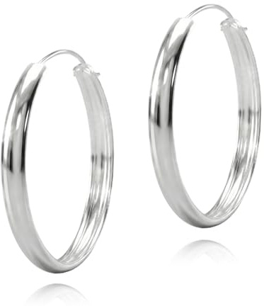 Aros plata mujer de 30mm y 3mm de ancho - Aros de media caña medianos - Estos pendientes mujer plata se envían en una cajita Hand Made ideales para regalo