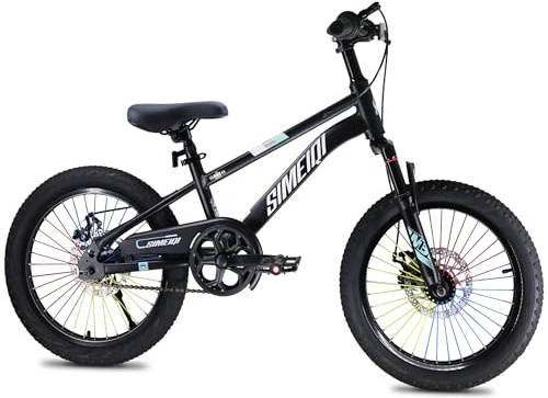 SIMEIQI Kids Bike 20 Inch for Boys and Girls 6-10 Years Old Front Suspension and Dual Disk Brakes Adjustable Handlerbar & Seat with Kickstand