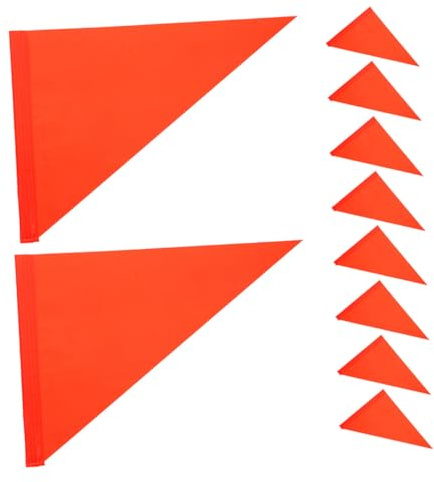 Operitacx 10pcs Bike Safety Flags Replacement High Visibility Orange Triangle Pennants for Bicycle Warning and Cycling Safety in Parks and School Zones
