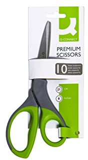Q-Connect 8-inch Premium Scissors,Green,grey