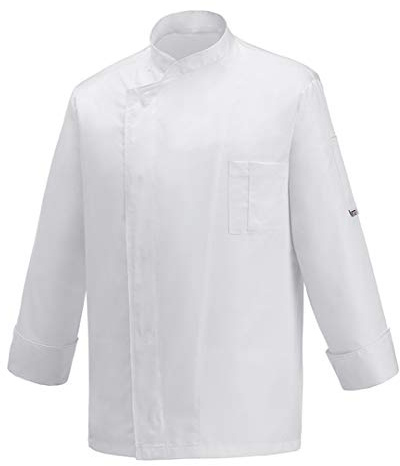 EGOCHEF - Giacca Cuoco OTTAVIO Manica Lunga 100% Microfibra (S, White)