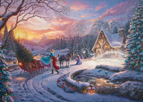 Schmidt Spiele 58035 Disney, Cinderella, Bringing Home for Christmas, 1000 Teile Puzzle