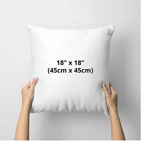 Cushion Inner Pads - Pack 1 Hollowfiber Square Pillow Stuffer Insert Fillers, Plump Hotel Quality Sham Inserts - Cotton Blend White Cover, 100% Virgin Hollow fibre Inner - 16 18 20 22 24 -18X18