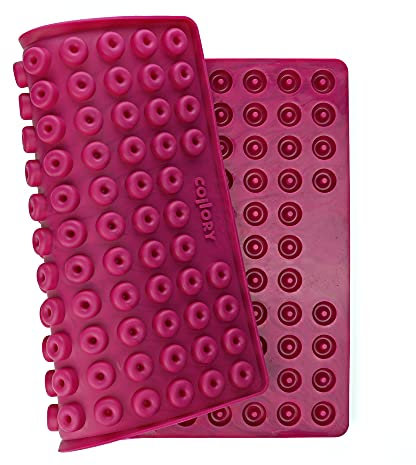 Collory Mini Donut (1,8cm) Silikon Backform für Hundekekse & Hundeleckerlis, Pralinenform, Schokoladenform, Antihaftend und Lebensmittelecht (BPA-Frei) (marmoriert Pink)
