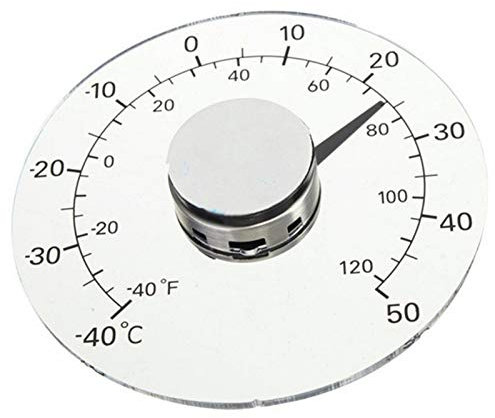 Alacritua Außenthermometer Wand Fenster Thermometer, Im Freien Innenhaushalt Transparentes Temperatur Thermometer,Batterie Freies Selbstklebendes Wasserdichtes Klares