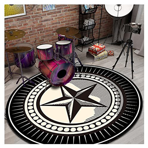 Schallschutz Teppich, Schlagzeugteppich Rund, Schallschutz Klavier Teppich, Schallschutzmatte für Bass Drum Snare Rug Elektronische Trommel Jazztrommel Klavier Antivibrationsmat(Size:100 CM,Color:F)