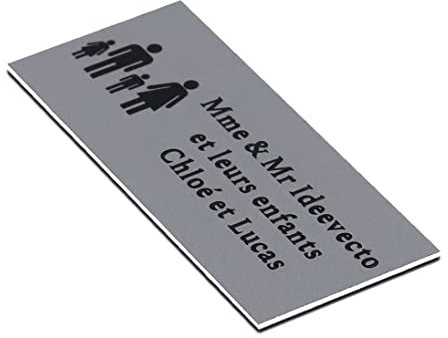 Plaque Boite Aux Lettres Aluminium Naturel Personnalisable Adhésive - Dimension 80x35mm - Epaisseur 1mm - Résistant Aux Intempéries et UV - Léger et Facile à Poser - Pas En Plastique