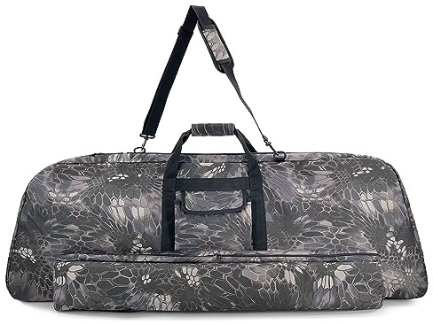 Alephnull Pro Suave Arco Caso Bolsa de Arco Compuesto Bolsa con Correa para el Hombro (Python Negro, XL)