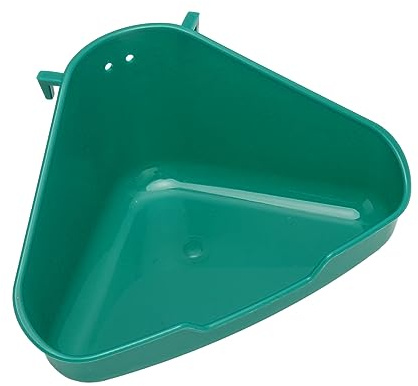 Rabbit Toilet Box, Fan Shaped Cat Litter Box for Small Animals, Safe, Prevents Splashing, Easy to Attach Dark Green Reinforced Sturdy for Guinea Pigs (S 10x10x6cm)