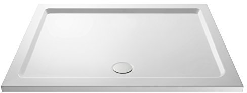Balterley 1500 x 760 mm Rectangular Shower Tray, Slimline Shower Trays, Durable Stone Resin Base Trays for Bathroom Enclosure Cubicle, Lightweight Rectangular Tray for Wetroom Showers (White)