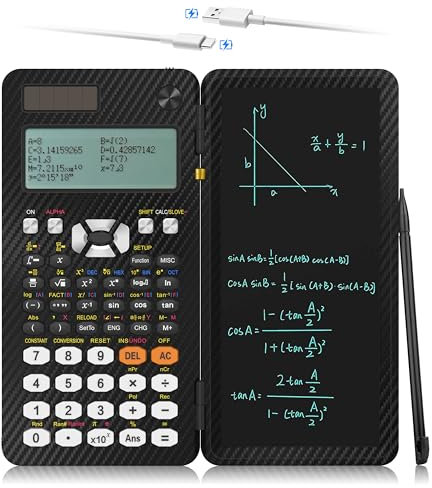 iPepul Scientific Calculators, Type-C Rechargeable Desktop Math Solar Calculator with 552 Functions & Notepad, School Supplies for Middle High School & College Students, 991EX (Black)