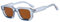 qinqilanqi-S Vintage Rechteckige Sonnenbrille für Damen Herren Rectangle Sunglasses Retro Brille UV Schutz(Transparent Blau/Braun)