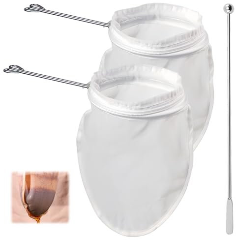 2 Pièces Sacs à Lait de Noix avec Support, 25.5×21cm Lait Passoire Sacs pour Jus, Sacs de Lait de Noix avec Fermeture Éclair pour Filtrer le Lait de Noix Végétalien les Jus de Légumes et Les Jus