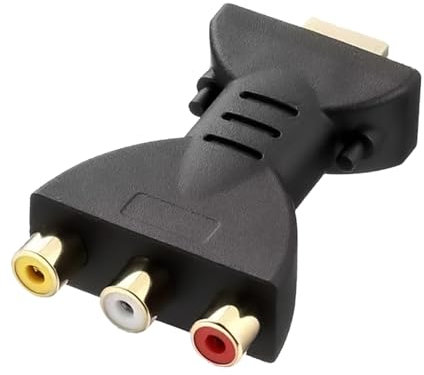 Hukneqn HDMI zu RCA Adapter Konverter 1080P, HDMI auf RGB Stecker für 3RCA, auf 3 RCA CVBS AV Composite Video Audio Adapter/Splitter, Unterstützt ür HD-TV, ältere Fernseher, Kamera