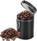 Lata de café de acero inoxidable hermética con válvula – 1 litro de vacío – Recipiente de café negro para conservar frescos, conservación de aromas, conservación de aroma con tapa para granos de café