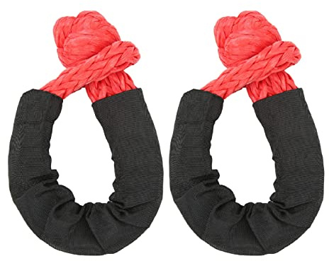 RASTKY Grillete Suave de Recuperación 2 Piezas Grillete Suave de Recuperación 35 Toneladas Resistencia a la Rotura de Cuerda Liviano Camión SUV Grandes Vehículo Todoterreno Sintético (rojo)